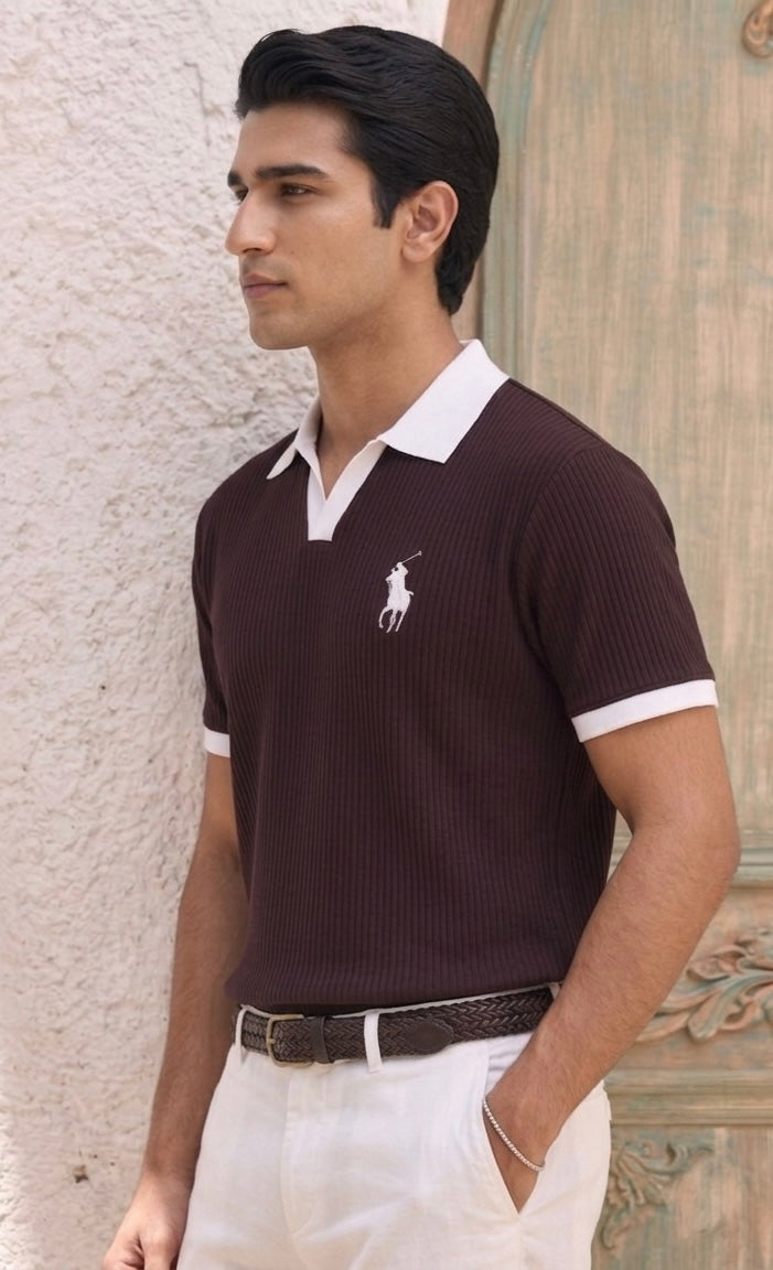 RIB KNIT POLO