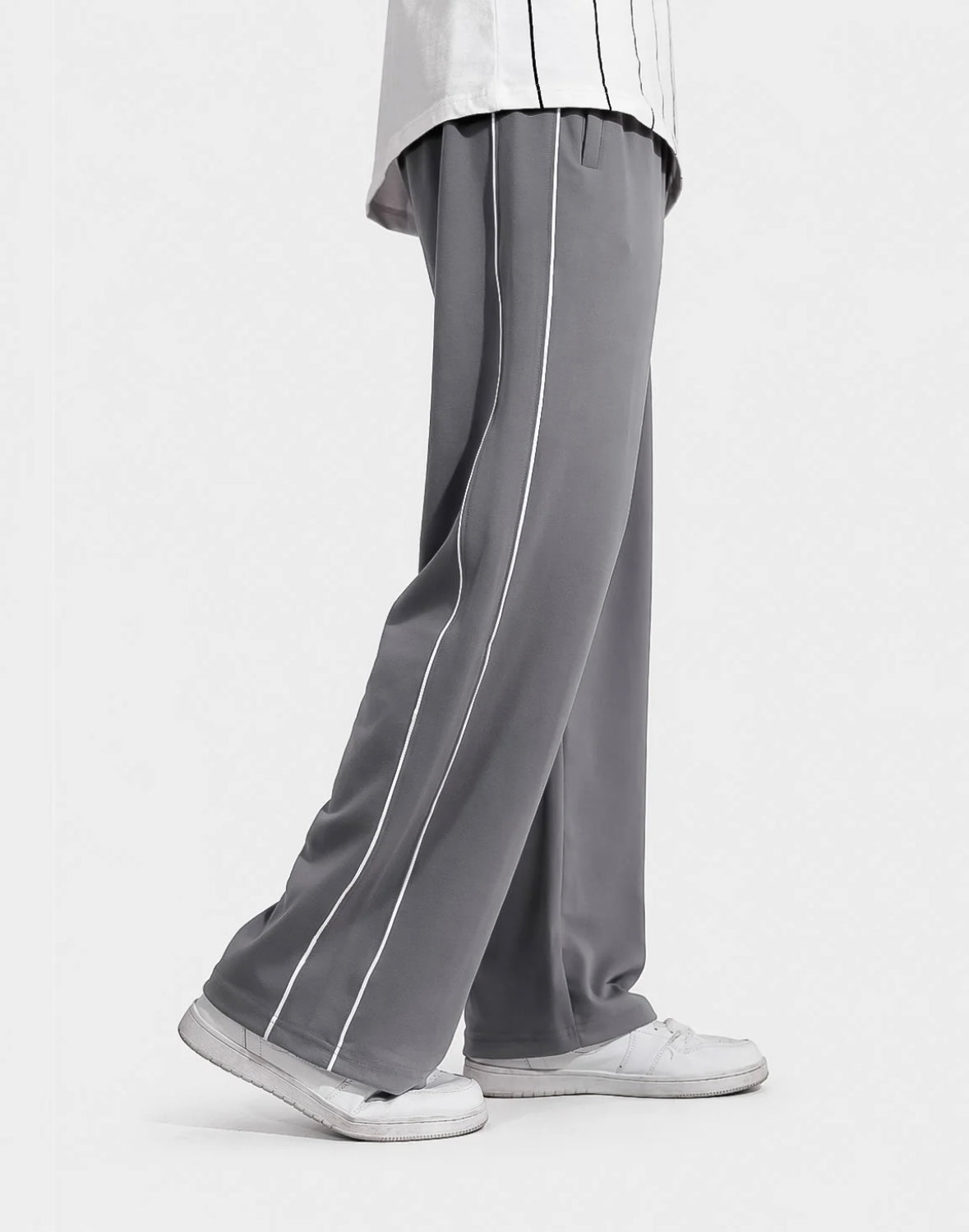 GREY PIPING TROUSER