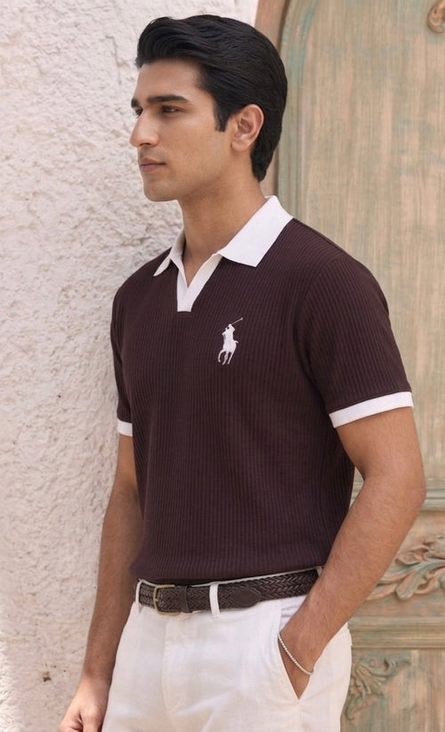 RIB KNIT POLO