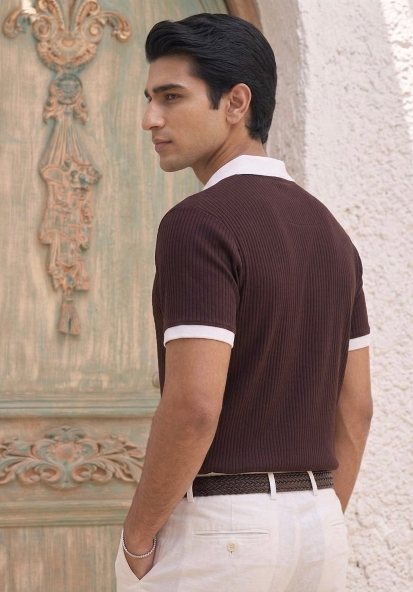 RIB KNIT POLO