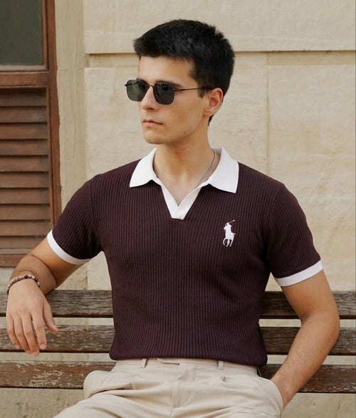 RIB KNIT POLO
