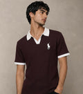 Rib Knit Polo - Maroon