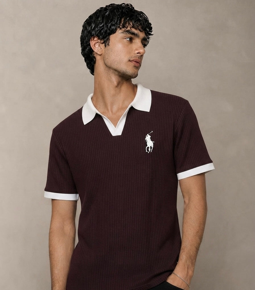 RIB KNIT POLO