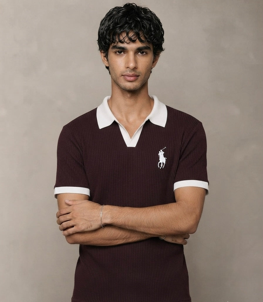 RIB KNIT POLO