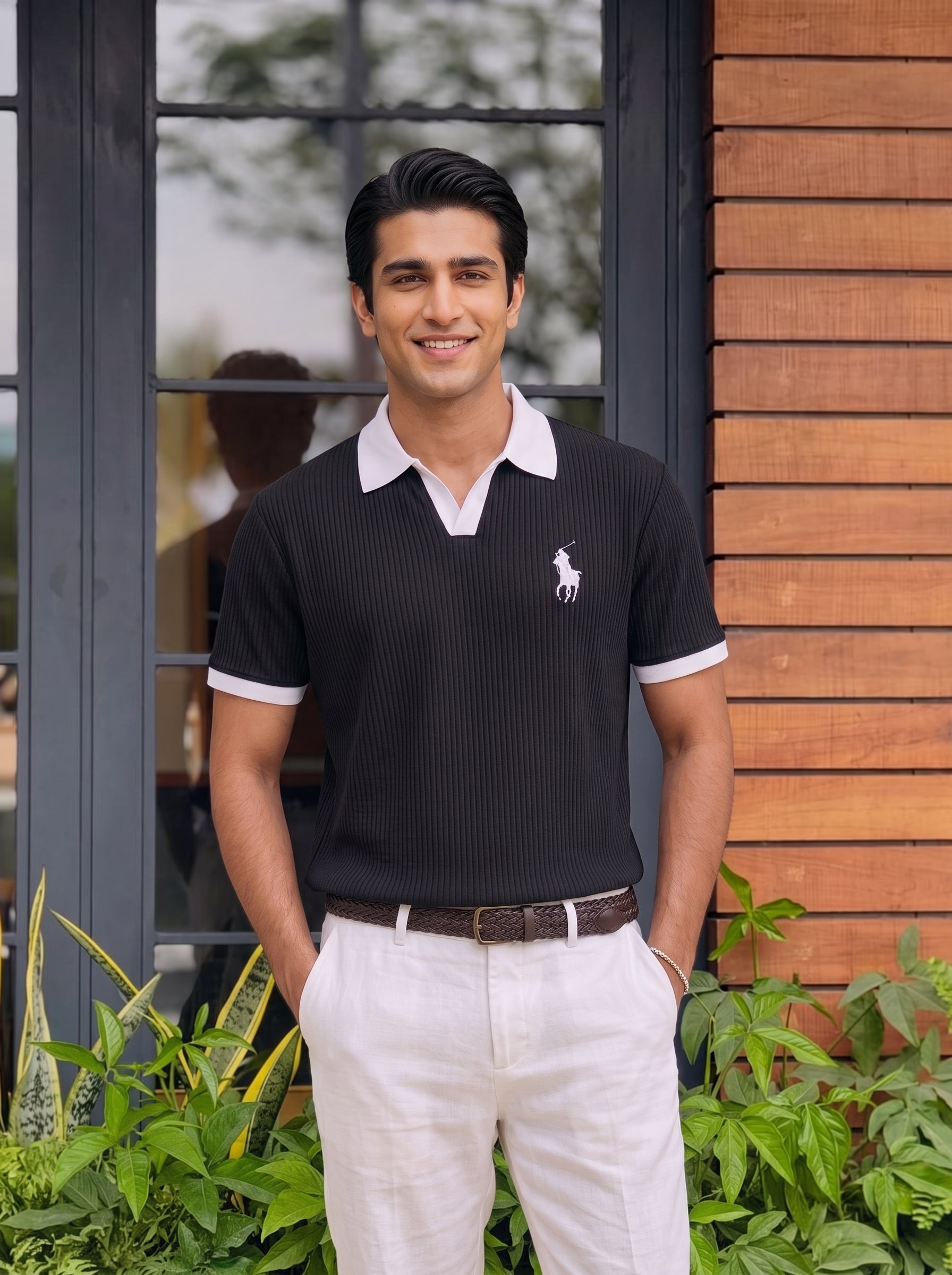 RIB KNIT POLO