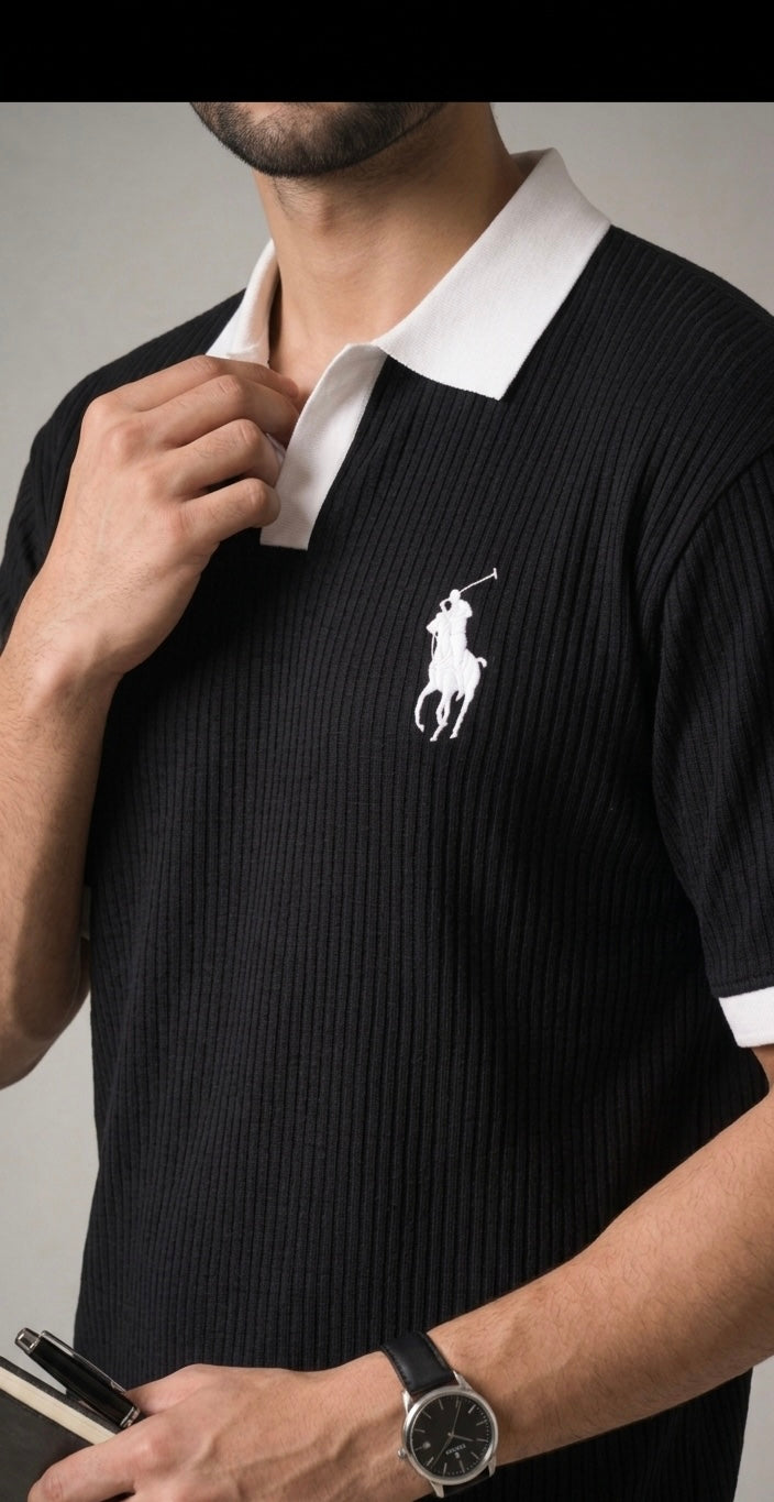 RIB KNIT POLO