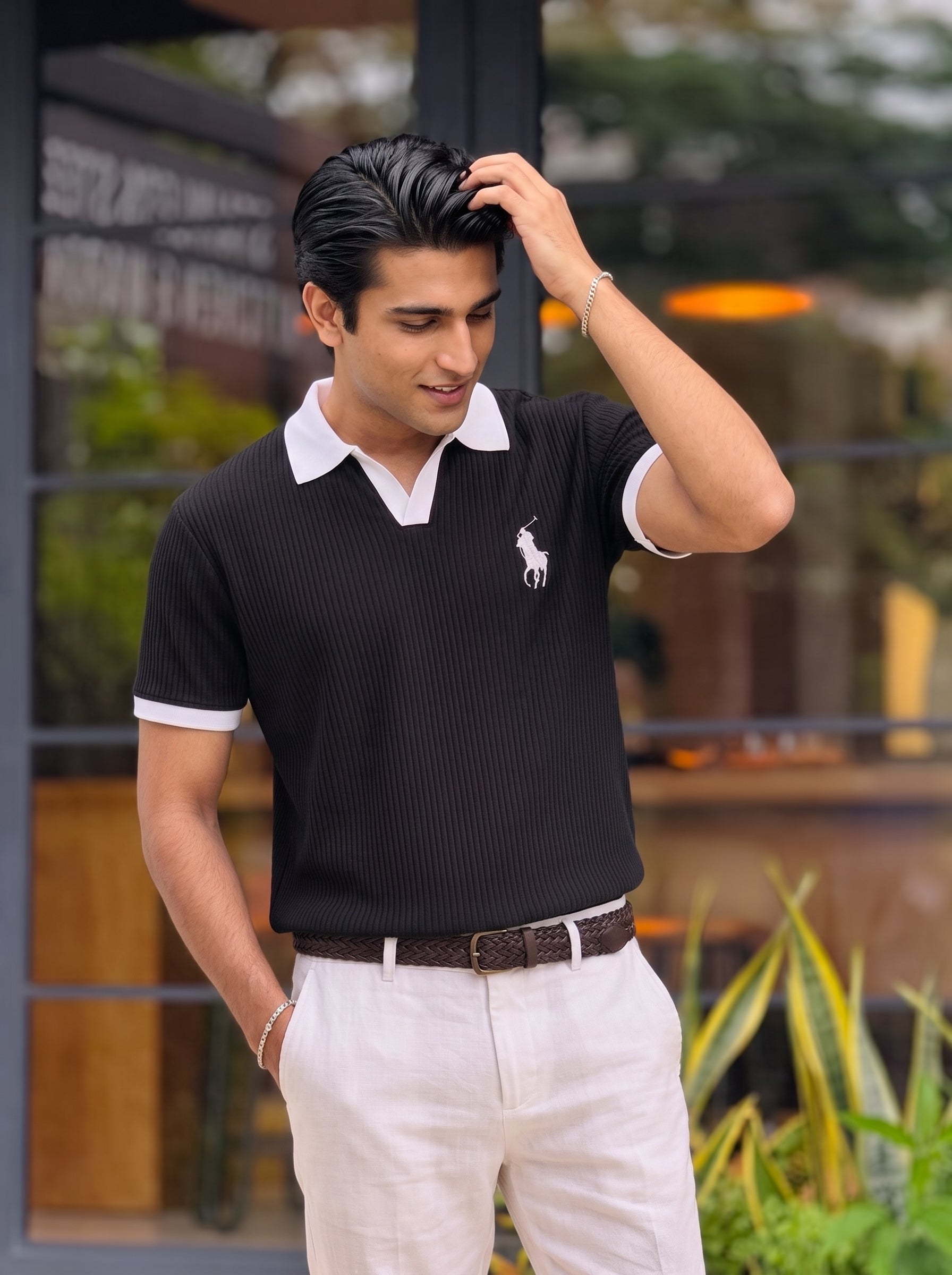 RIB KNIT POLO