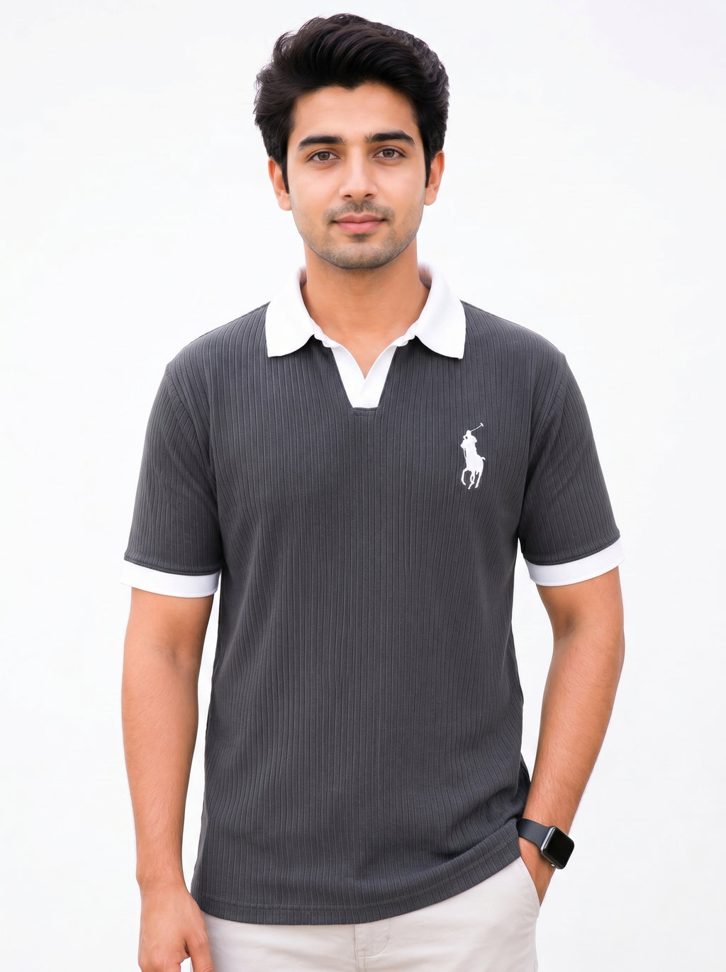 RIB KNIT POLO