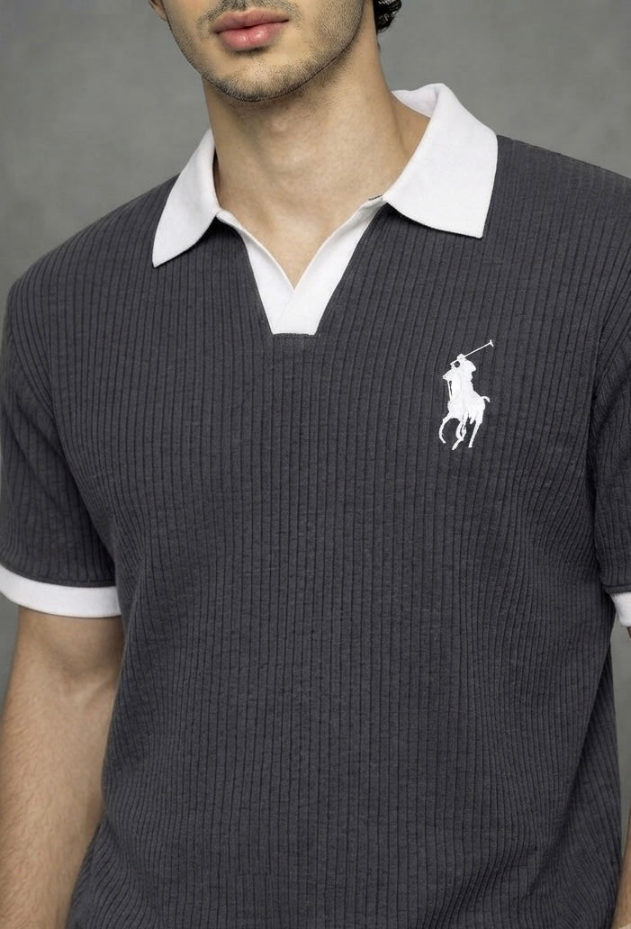 RIB KNIT POLO