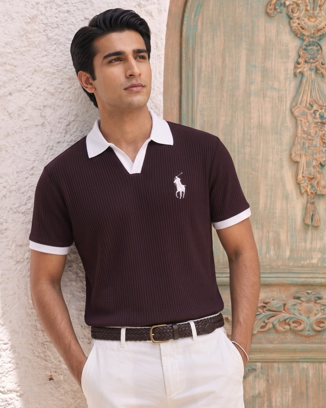 RIB KNIT POLO