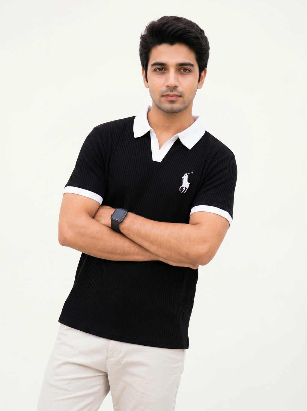 RIB KNIT POLO
